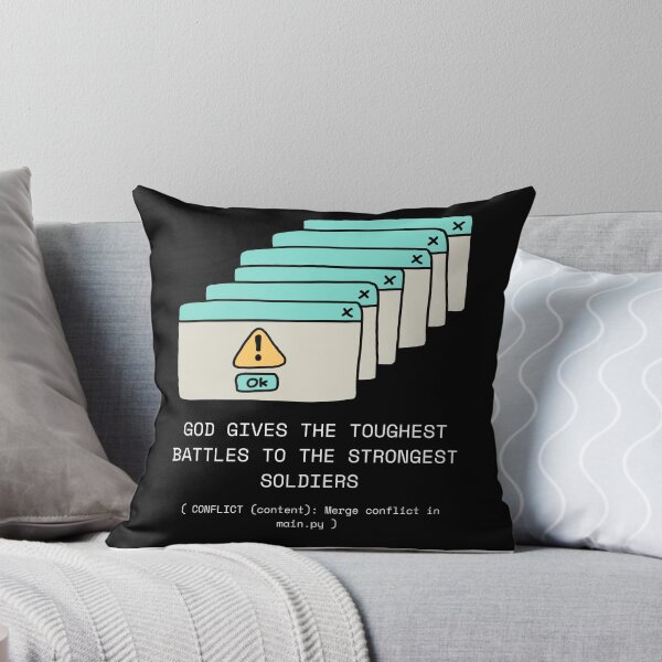 Item preview, God Gives Toughest Battles - Git Merge Conflict Error designed and sold by the-lab-artist.