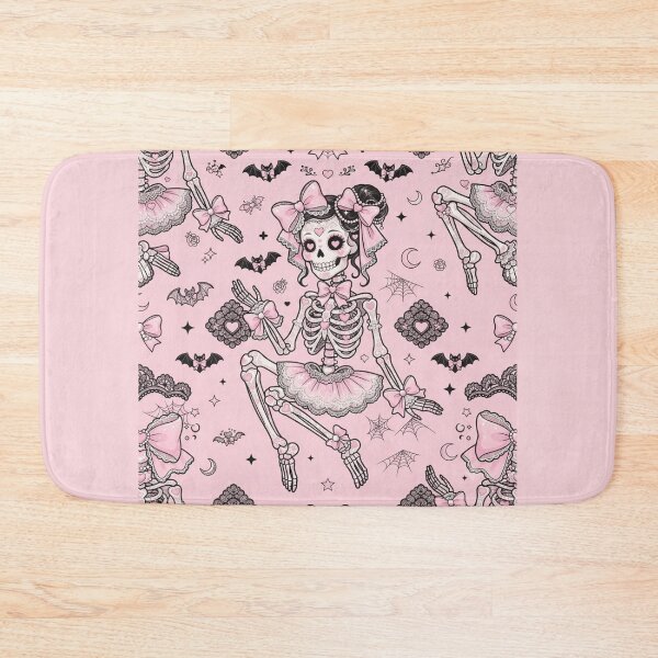 Item preview, Cute Kawaii Pink Skeleton Halloween Pattern designed and sold by KelliesGrafix.