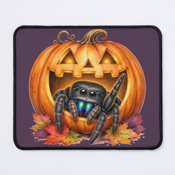 Item preview, Cute Jumping Spider in Halloween Pumpkin designed and sold by Spark & Shadow.