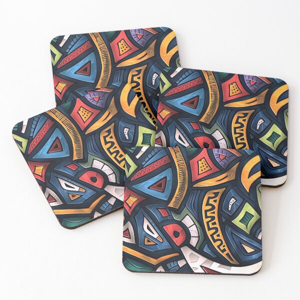 Item preview, African-Inspired Yellow-Orange, Blue, And Red Designs designed and sold by DEC02.