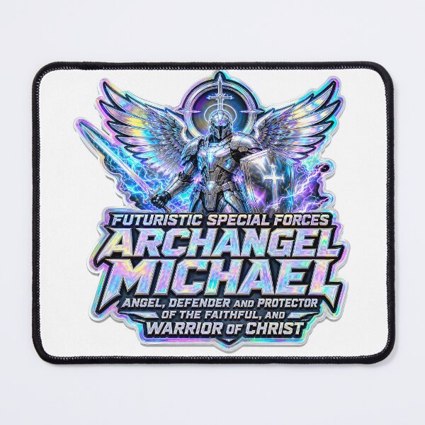 Item preview, Holographic Futuristic Special Forces Archangel Michael – Defender of Faith | Warrior of Light Christian Angel Art designed and sold by DesignsByLitz.