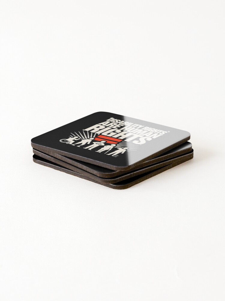 Thumbnail 4 of 5, Coasters (Set of 4), Disability Rights Are Human Rights Human Rights Equality Statement designed and sold by Redgiant87x.