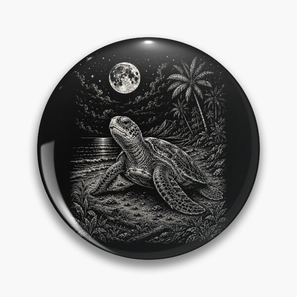 Item preview, Sea Turtle Ocean Wildlife | Sea Turtle Under the Full Moon | Sea Turtle Nautical Art  designed and sold by SOUFIANE1991.