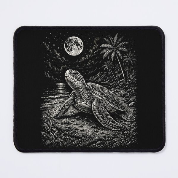 Item preview, Sea Turtle Ocean Wildlife | Sea Turtle Under the Full Moon | Sea Turtle Nautical Art  designed and sold by SOUFIANE1991.