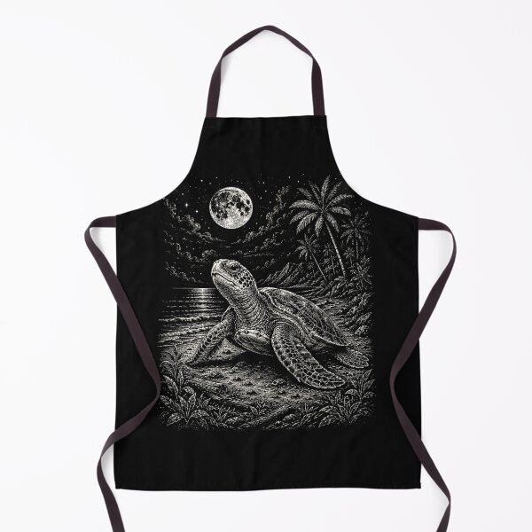 Item preview, Sea Turtle Ocean Wildlife | Sea Turtle Under the Full Moon | Sea Turtle Nautical Art  designed and sold by SOUFIANE1991.