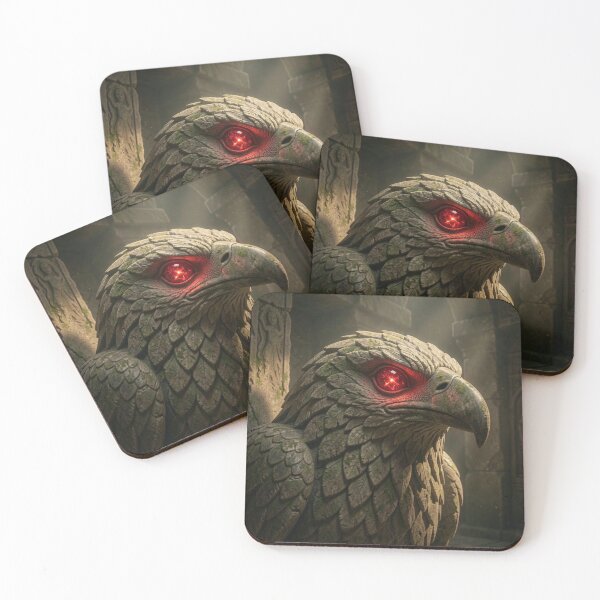 Item preview, Antique Mythic Eagle Relic with Flickering Fire Ruby Eye Wall Art Design designed and sold by TaBogroupsRed.