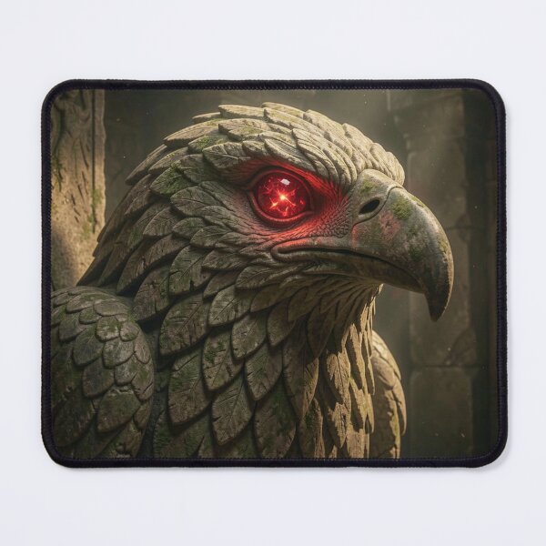 Item preview, Antique Mythic Eagle Relic with Flickering Fire Ruby Eye Wall Art Design designed and sold by TaBogroupsRed.