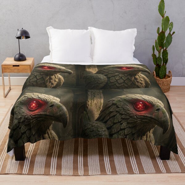 Item preview, Antique Mythic Eagle Relic with Flickering Fire Ruby Eye Wall Art Design designed and sold by TaBogroupsRed.