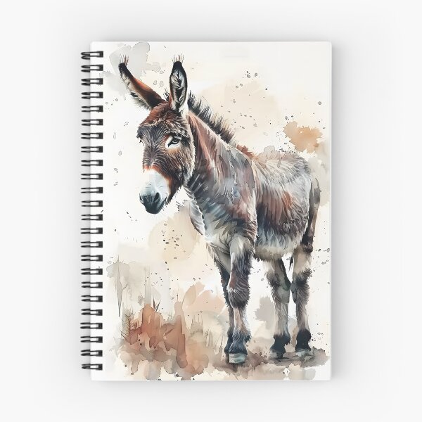 Item preview, Rustic Watercolor Donkey Portrait - Farmhouse Farm Animal Art designed and sold by By Nayla.