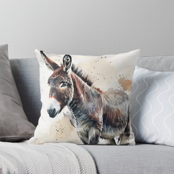 Item preview, Rustic Watercolor Donkey Portrait - Farmhouse Farm Animal Art designed and sold by By Nayla.