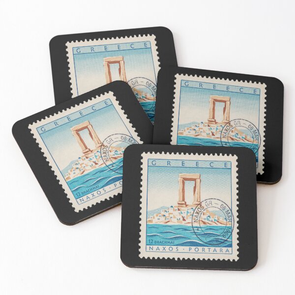 Item preview, Naxos Greece Portara Chora Aegean Postage Stamp Sticker designed and sold by stickercuffs.