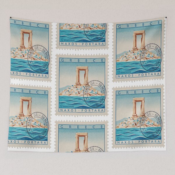 Item preview, Naxos Greece Portara Chora Aegean Postage Stamp Sticker designed and sold by stickercuffs.