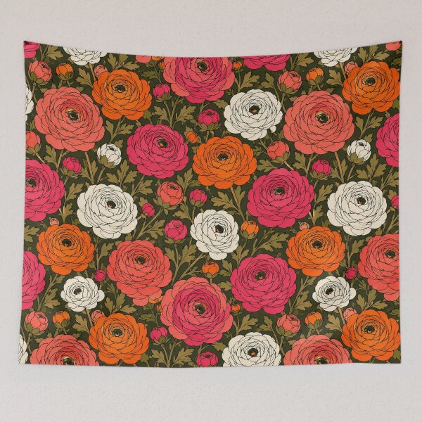 Item preview, Ranunculus Bold Flat Graphic Mod Seamless Pattern designed and sold by Inkworksbyshery.