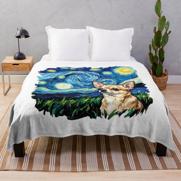 Item preview, Chihuahua Starry Night Swirling Sky Oil Painting designed and sold by SiarheiYur.