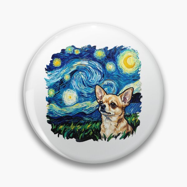 Item preview, Chihuahua Starry Night Swirling Sky Oil Painting designed and sold by SiarheiYur.