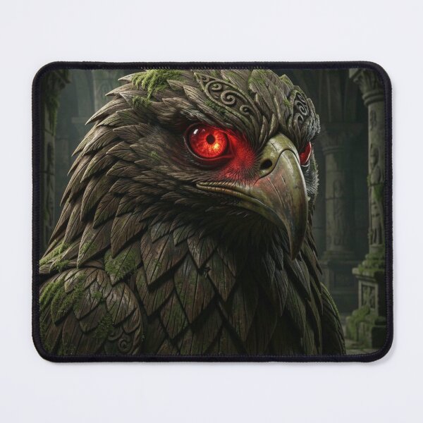 Item preview, Eldritch Sorcery Ancient Eagle Sculpture Embedded with Glowing Red Jewel designed and sold by TaBogroupsRed.