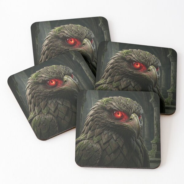 Item preview, Eldritch Sorcery Ancient Eagle Sculpture Embedded with Glowing Red Jewel designed and sold by TaBogroupsRed.