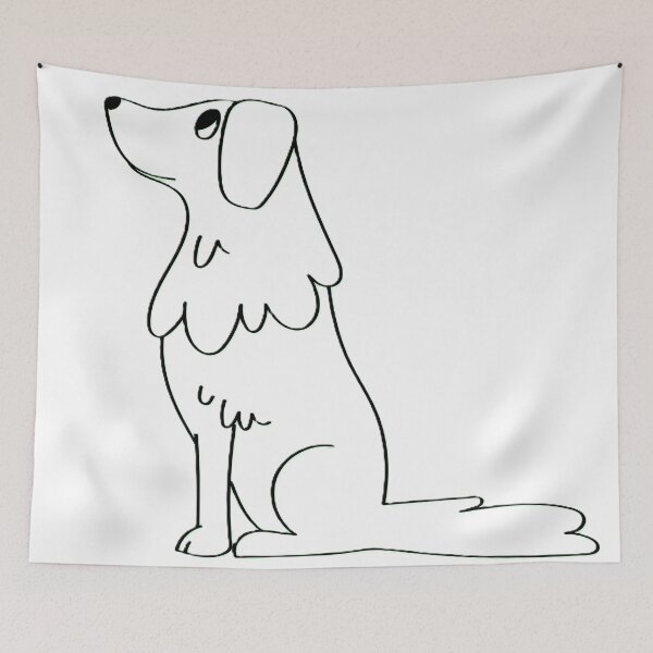 Item preview, Simple Sit – Minimalist Line Drawing Dog Illustration Design designed and sold by BuckaBaby.