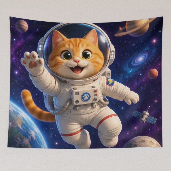 Item preview, cat in space designed and sold by JMAVILA ART.