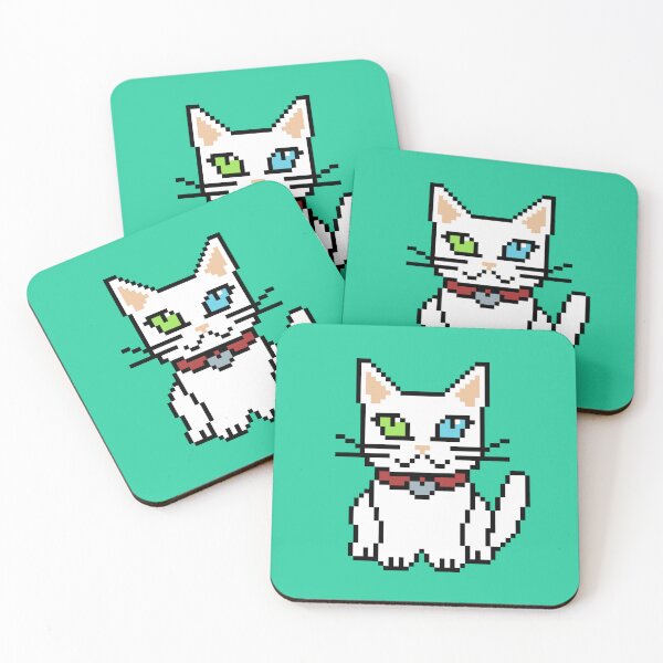 Item preview, Cute Pixel Art White Cat | Retro 8-Bit Pixel Art designed and sold by OpenTabsDesigns.