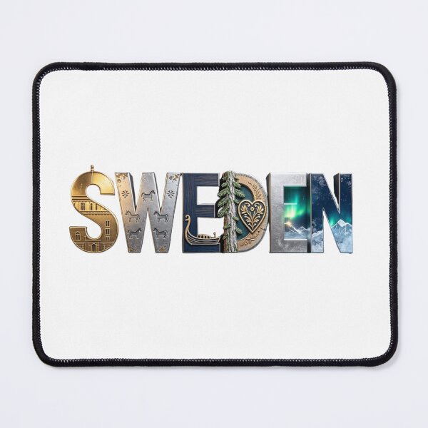 Item preview, Sweden Landmark Typography – Scandinavian Travel Design designed and sold by VladisWorld.