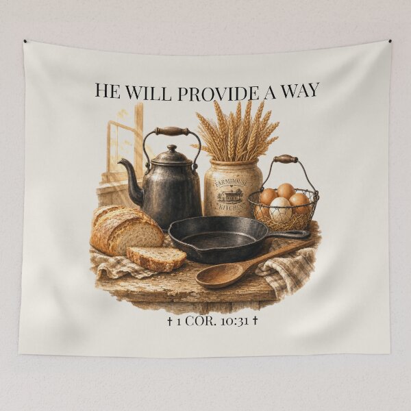 Item preview, Jesus Will Provide A Way Scripture Art designed and sold by Rosie's Wildflower Boutique.