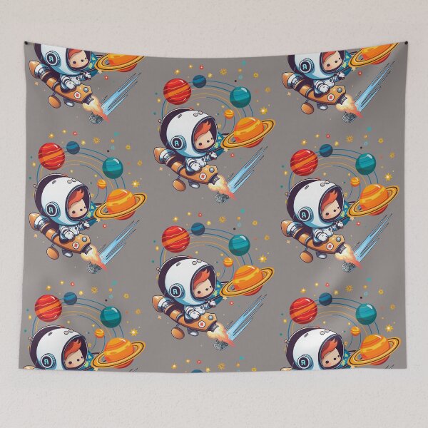 Item preview, Cute Chibi Astronaut Space Cartoon Rocket Adventure designed and sold by Szpaku desart .