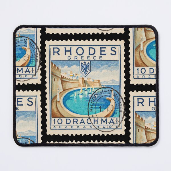Item preview, Rhodes Greece Old Town Mandraki Harbor Stamp Sticker designed and sold by stickercuffs.