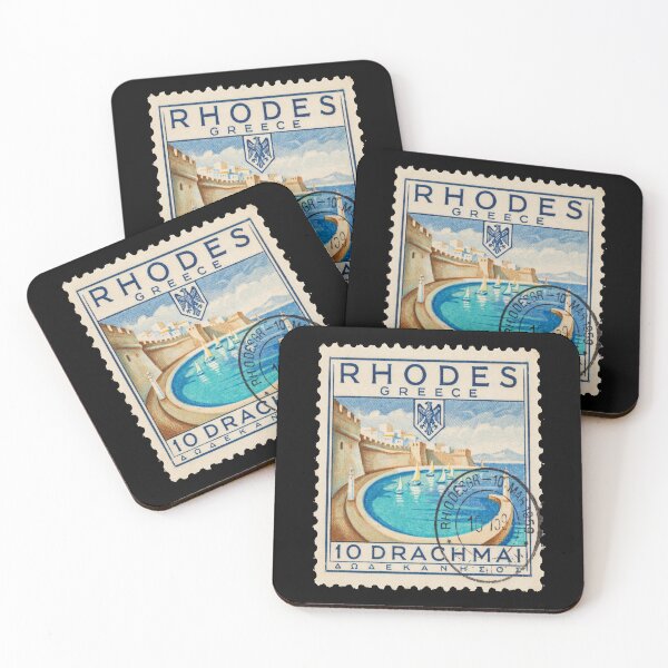 Item preview, Rhodes Greece Old Town Mandraki Harbor Stamp Sticker designed and sold by stickercuffs.