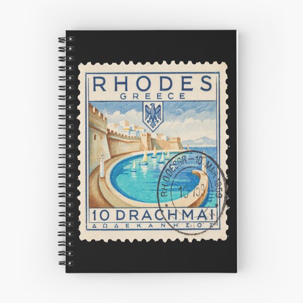 Item preview, Rhodes Greece Old Town Mandraki Harbor Stamp Sticker designed and sold by stickercuffs.