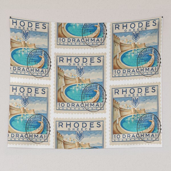 Item preview, Rhodes Greece Old Town Mandraki Harbor Stamp Sticker designed and sold by stickercuffs.