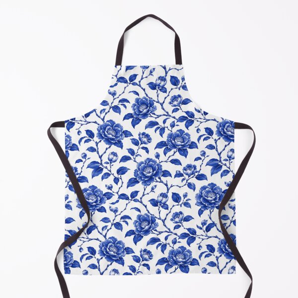 Item preview, Camellia Chinoiserie Blue White Porcelain Seamless Pattern designed and sold by Inkworksbyshery.