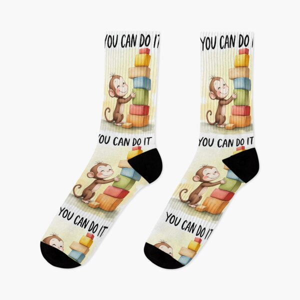 Item preview, Cute Monkey Motivation - You Can Do It - Inspirational Kids Quote Art designed and sold by By Nayla.