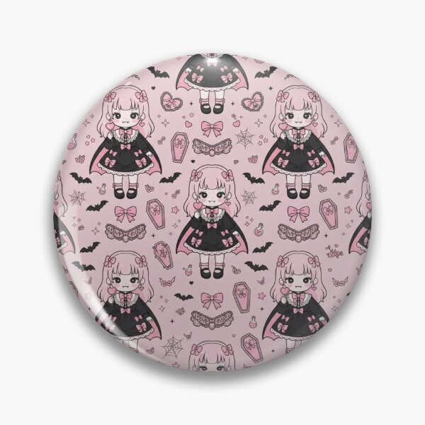 Item preview, Cute Kawaii Pink Vampire Halloween Pattern designed and sold by KelliesGrafix.