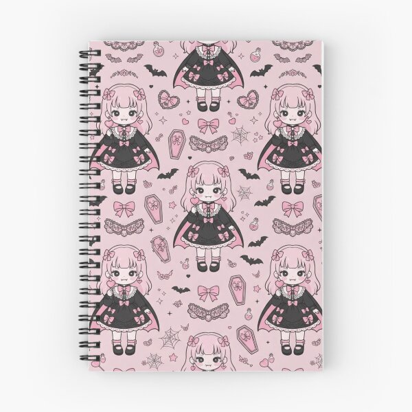 Item preview, Cute Kawaii Pink Vampire Halloween Pattern designed and sold by KelliesGrafix.