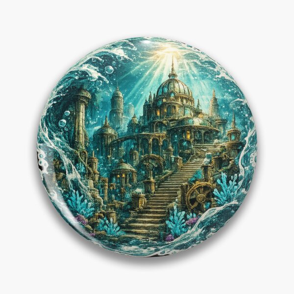 Item preview, Sunken Golden City Underwater Wave Illustration designed and sold by ArtoryWorks.