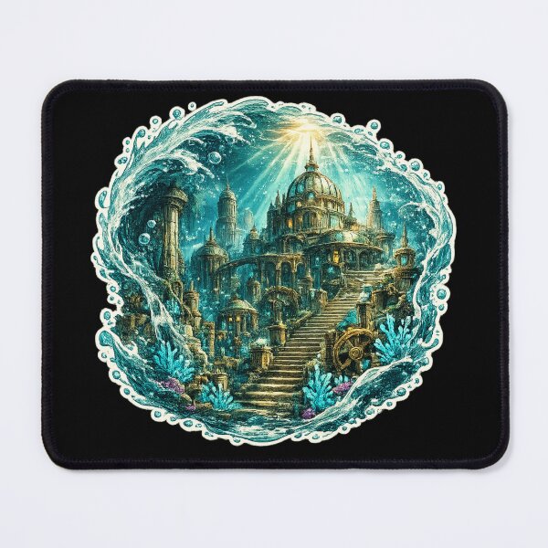 Item preview, Sunken Golden City Underwater Wave Illustration designed and sold by ArtoryWorks.