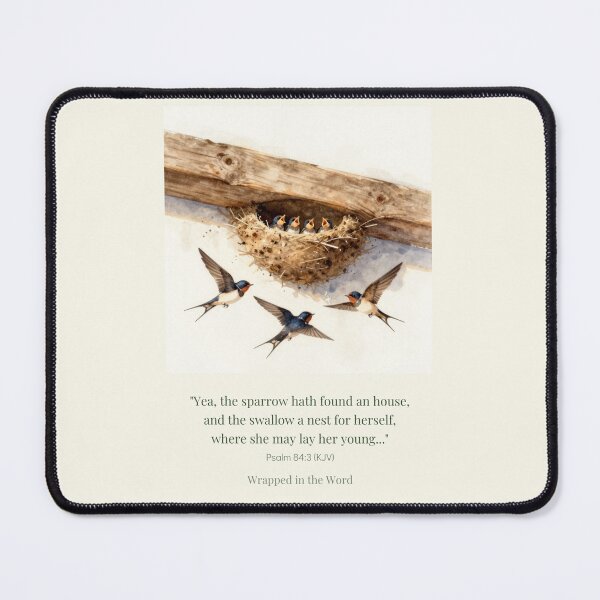 Item preview, The Swallow's Nest – Psalm 84:3 KJV Christian Wall Art designed and sold by BCapybara.