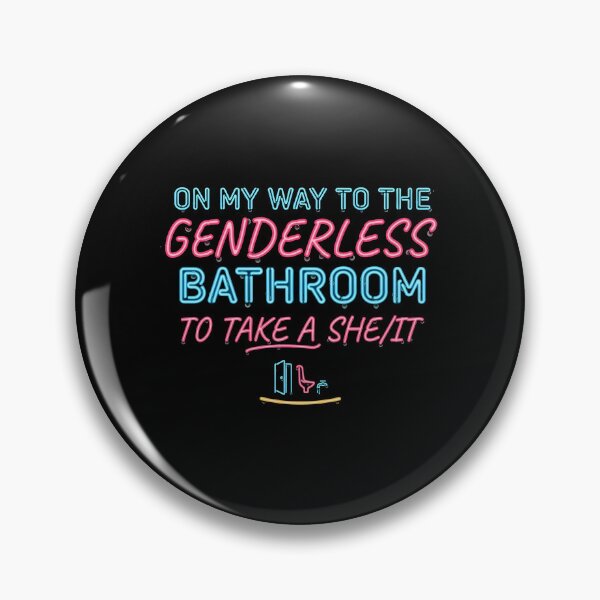 Item preview, On My Way to The Genderless Bathroom to Take a She/It Funny Wordplay Pun Lover designed and sold by Redgiant87x.