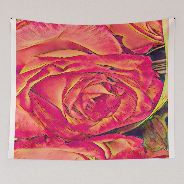 Item preview, Impressionist Pink Rose Macro Floral Garden Digital Painting designed and sold by BalkanBloom.