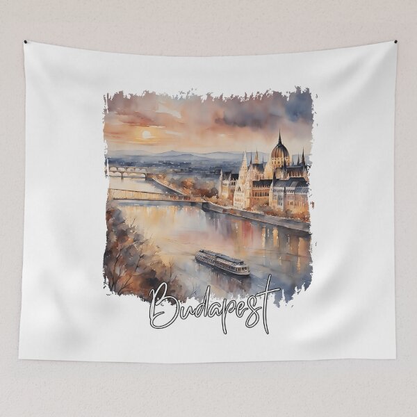 Item preview, Budapest watercolor, Budapest Hungary designed and sold by Dressyourflag.