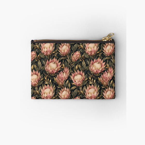 Item preview, Protea Gold Foil Luxury Watercolor Dark Seamless Pattern designed and sold by Inkworksbyshery.