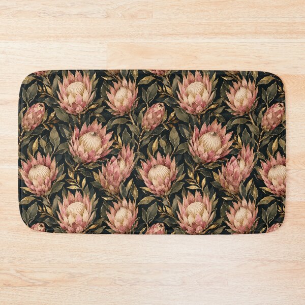 Item preview, Protea Gold Foil Luxury Watercolor Dark Seamless Pattern designed and sold by Inkworksbyshery.