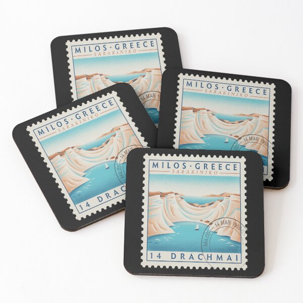 Item preview, Milos Greece Sarakiniko Lunar Coast Postage Stamp Sticker designed and sold by stickercuffs.