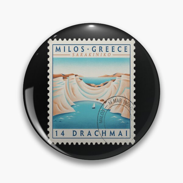 Item preview, Milos Greece Sarakiniko Lunar Coast Postage Stamp Sticker designed and sold by stickercuffs.