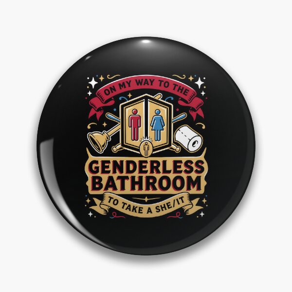 Item preview, On My Way to The Genderless Bathroom to Take a She/It Funny Sarcastic Quote designed and sold by Redgiant87x.