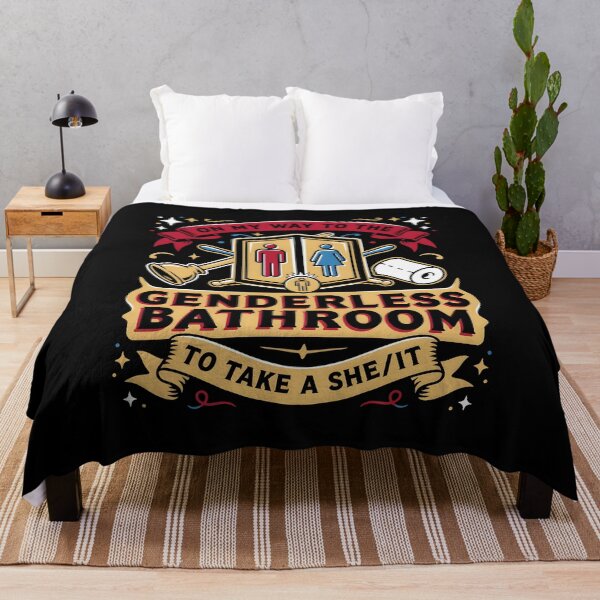 Item preview, On My Way to The Genderless Bathroom to Take a She/It Funny Sarcastic Quote designed and sold by Redgiant87x.