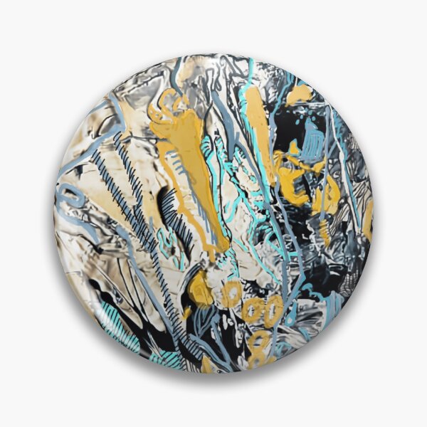 Item preview, Abstract painting in teal and gold designed and sold by Fayes4Art.