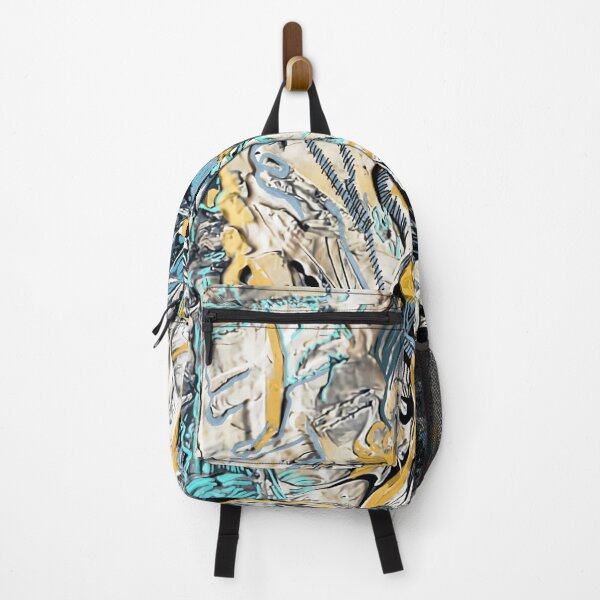 Item preview, Abstract painting in teal and gold designed and sold by Fayes4Art.