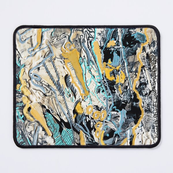 Item preview, Abstract painting in teal and gold designed and sold by Fayes4Art.